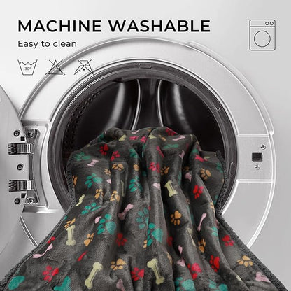 Luciphia Waterproof Pet Blankets for Couch Sofa Bed Cover Cat Liquid Pee Proof Washable Soft Fluffy Large Dog Blanket Reversible Furniture Protection Puppy Grey Bone Thicken Largeï¼65" x 57"ï¼