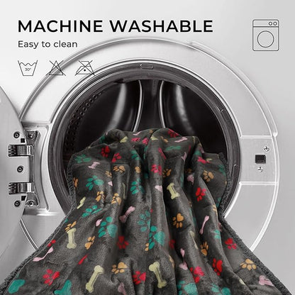 Luciphia Waterproof Pet Blankets for Couch Sofa Bed Cover Cat Liquid Pee Proof Washable Soft Fluffy Large Dog Blanket Reversible Furniture Protection Puppy Grey Bone Thicken Smallï¼40" x 28"ï¼