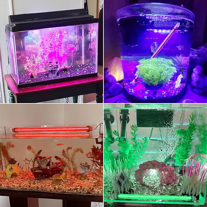 Submersible Aquarium Light for Fish Tank: Full Spectrum Aquarium Plant Light with Dimming Colors Change - 5in Underwater Fish Tank Light with Remote and Suction for 5 gallon Saltwater Freshwater Tanks