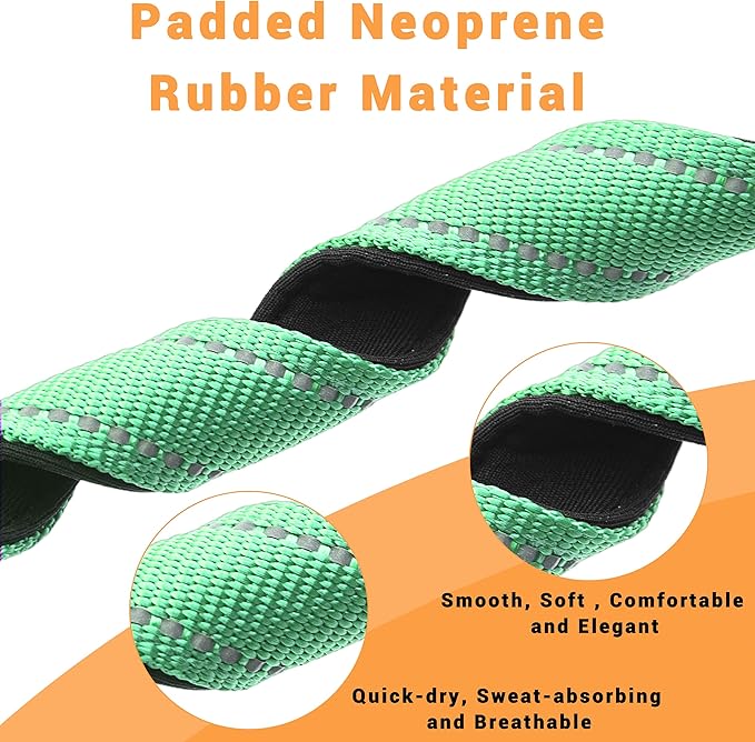 2 Pack Reflective Dog Collar with Safety Locking Buckle, Adjustable Soft Breathable Comfortable Nylon Pet Collar for Small, Medium and Large Dogs, Turquoise, M