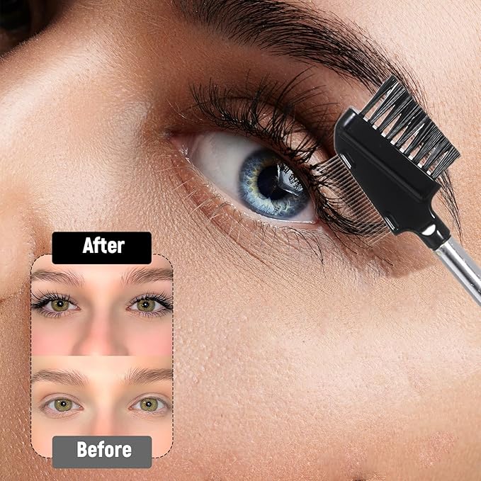 Double-Head Grooming Comb for Small Dogs Cats 2-in-1 Pets Grooming Comb with Metal Teeth and Brush for Remove Tear Stain Knots Flea (2 Pcs)