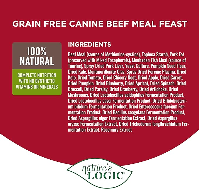 Nature's Logic Grain Free Beef Meal Feast, 25lbs