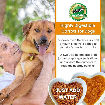 Olewo Original Carrots for Dogs – Fiber for Perfect Poop, Dog Food Toppers for Picky Eaters, Natural Skin & Coat Support, Multivitamin, Probiotics for Digestive and Gut Health, 5.5 lbs