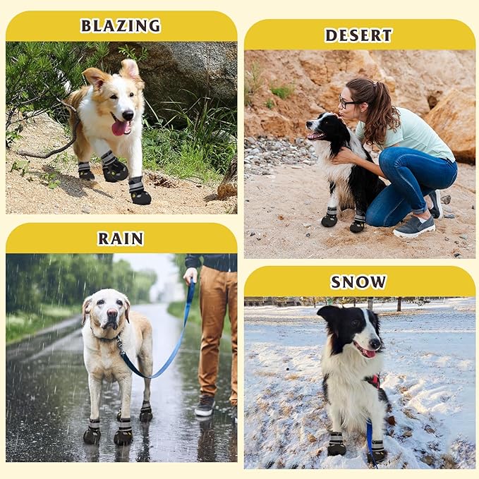 Dog Shoes for Large Medium Small Dog, Mesh Breathable Dog Shoes for Hot Pavement, Anti-Slip Dogs Boots Paw Protectors with Reflective for Outdoor Walking Indoor Hardfloors (Size 3)