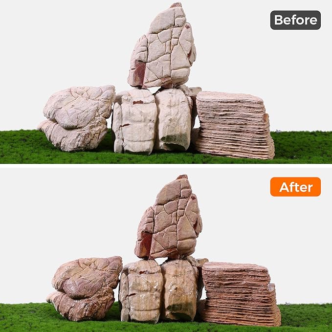 6-8 Inches Natural Pagoda Rock 4 PCS Aquarium Rocks for Aquascaping, Aquarium Landscaping, Terrariums, Fish Tank Decoration, Vivariums, Paludarium, Reptile and Amphibian Enclosures