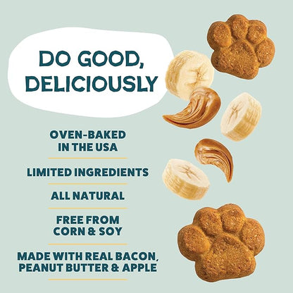 Shameless Pets Crunchy Dog Treats - Peanut Butter Split, 12oz - Healthy Dog Biscuits & Cookies Treats for Medium, and Large Dogs - Made in The USA - Free from Corn & Soy