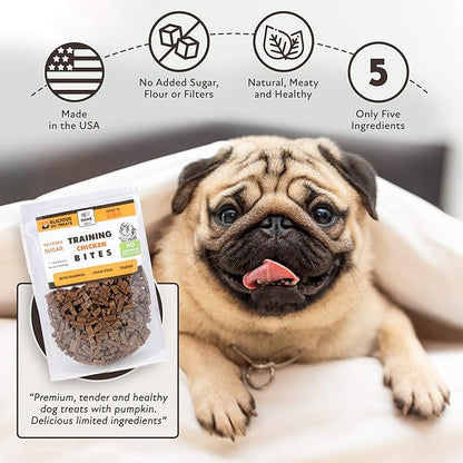 Hank & Harley Training Bites, Chicken 1lb - USA Lean Protein Soft Dog Treats with Pumpkin. 100% Natural & NO Flour, fillers or Added Sugar. Ideal for finicky Pets