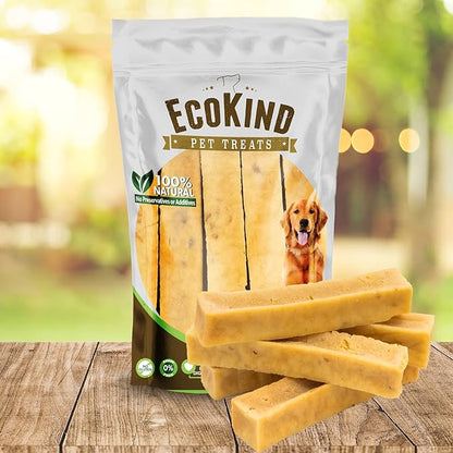 EcoKind Premium Gold Yak Cheese Himalayan Dog Chews, Dog Treats Large Breed, All Natural, High Protein Dog Chew, Peanut Butter, Large - 5 Chews