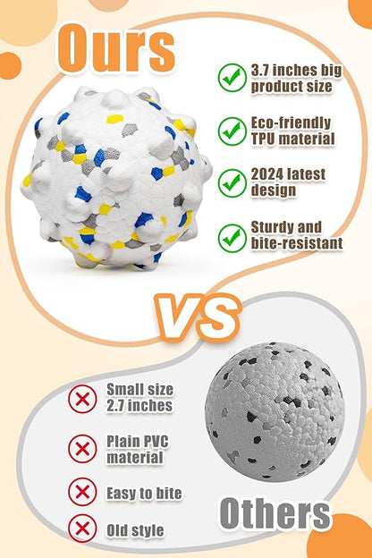 Upgrade Dog Balls for Aggressive Chewers, Indestructible Tennis Balls for Dogs, Durable Bouncy Dog Toy Balls, Interactive Dog Toys for Fetch Game, Lightweight Floating Dog Toys (4Pcs Small Size)