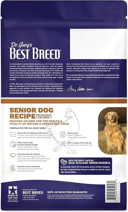 Best Breed Senior Dog Diet (Reduced Calorie) Made in USA [Natural Dry Dog Food] - 4lbs.