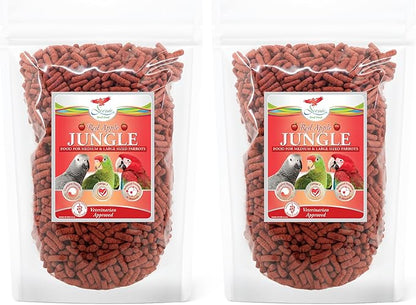 Scenic Apple Jungle Premium Parrot Food, Apple, Natural Flavors, High Protein, Low Iron Bird Pellets for Large Parrots, Macaw Food, Cockatoo, African Grey Parrots, Omega 3, Vitamins, 2lb (Pack of 2)
