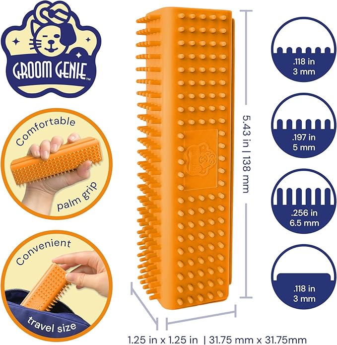 Magic Pet Hair Block Brush (Canyon Orange) | Ultimate Dog & Cat Hair Remover for Sofa, Furniture, Carpet, Bedding, and Clothing | Reusable, Durable, and Easy to Use