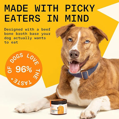 5-in-1 Dog Probiotic Powder – 100% Natural Gut Health Support with Prebiotics, Postbiotics & Enzymes – Crafted by Dog Nutritionist Kayla Kowalski, Made in USA – 30 Scoops
