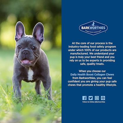 Barkworthies Plain Collagen Stick Dog Treats, 6-Inch, 8-Count