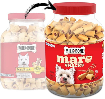 Milk-Bone MaroSnacks Dog Treats Bundle: 40 Ounce Canister + 2 Refill Packs
