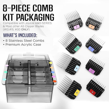 A5 Clipper Stainless Steel Comb Set  Grooming Guide Combs for Dogs, Cats & Horses  Fits Detachable Blades #10, #15, #30  Not Compatible with 5-in-1 Clippers
