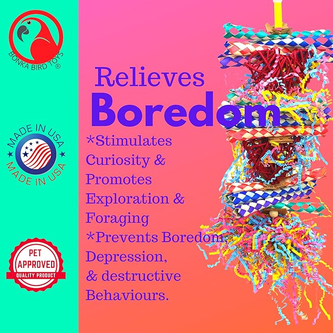 Bonka Bird Toys 1042 Duo Foraging Heart Vine Shredding Foraging Natural Parrot Quaker Conure Budgie