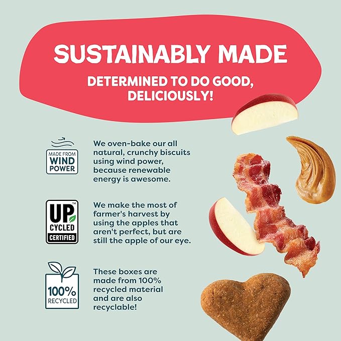 Shameless Pets Crunchy Dog Treats - Bacon It Easy, 12oz - Healthy Dog Biscuits & Cookies Treats for Medium, and Large Dogs - Made in The USA - Free from Corn & Soy