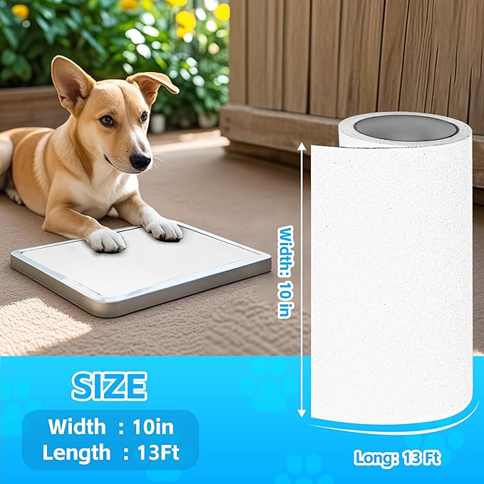Pet Nail Self Adhesive Replacement Emery Paper, Eases Dog Nail Trimming Anxiety, Suitable for Doors and Walls(10in*13ft, White)