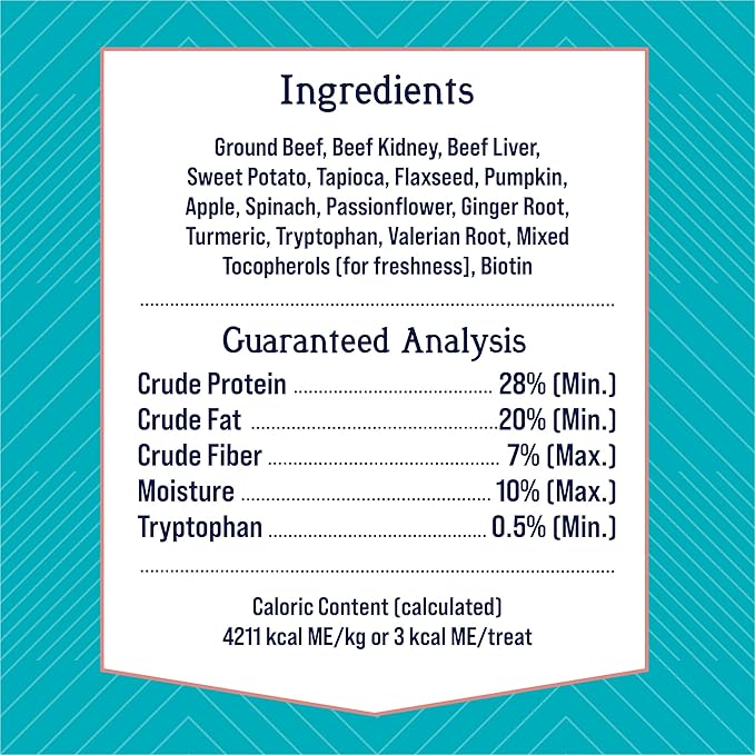 Stewart Freeze Dried Dog Treats, Zen Beef & Pumpkin, Anxiety Relief, Grain Free, 8 Ounce Resealable Pouch, Made in USA