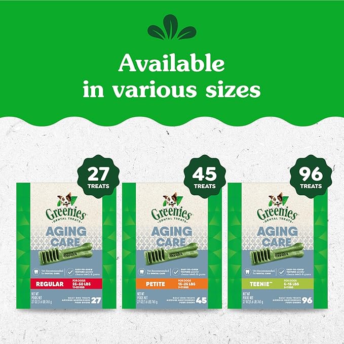 Greenies Aging Care Large Dental Dog Treats, 27 oz. Pack (17 Treats)