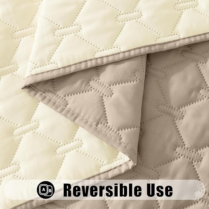 Smiry Waterproof Dog Blanket, Soft Dog Bed Cover Pet Blanket, Reversible Couch Cover for Dogs Washable, Pet Couch Covers for Sofa Furniture Protector for Puppy Cat (82x82 Inch, Taupe/Beige)