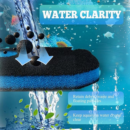 NEWKE 12 Pack Upgraded Canister Filter Pads for AMOSIJOY 172/225/265GPH Aquarium External Filter, Replacement Pads for PONDFORSE Canister Filter (4 3in1 Coarse Filter Pads & 8 White Floss)