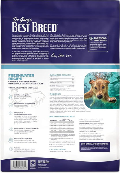 Best Breed Dr. Gary's Freshwater Recipe Made in USA [Natural Dry Dog Food for All Breeds and Sizes] - 13lbs,Dark Brown,7-22301-88148-4