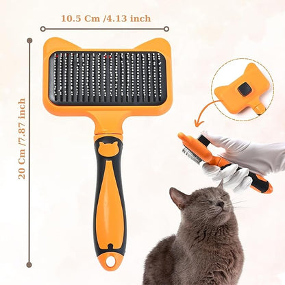 Cat Brush with One-Click Release  This versatile dog brush for shedding and massaging is the perfect pet grooming tool for indoor cats and dogs, suitable for pets of all hair types.