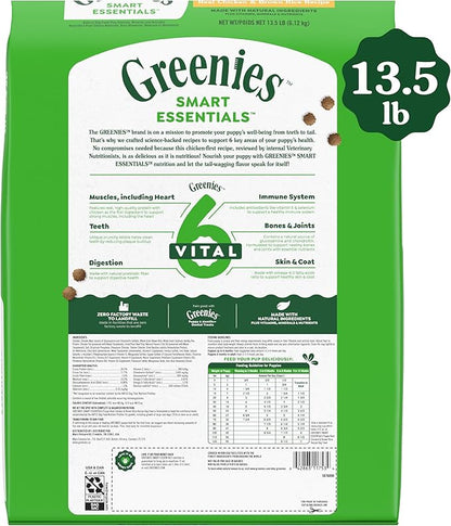 Greenies Smart Essentials Puppy High Protein Dry Dog Food Real Chicken & Brown Rice Recipe, 13.5 lb. Bag