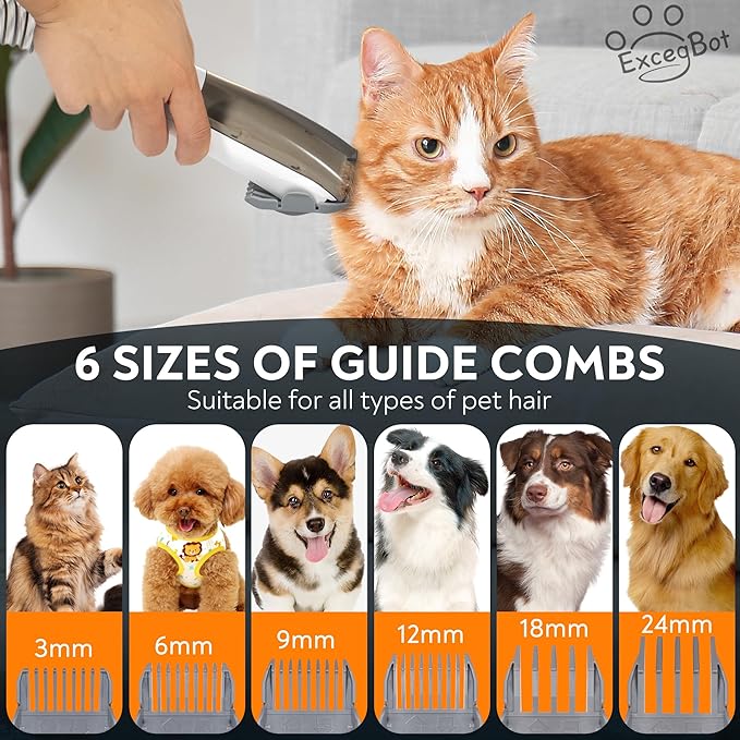 Dog Grooming Vacuum, Dog Grooming Kit 12kPa Suction Hair Remover Low Noise Pet Brush Vacuum Collects 99% Hair, 2L Dust Cup, 5 Proven Grooming Tools for Cats, Other Animals and Home Cleaning