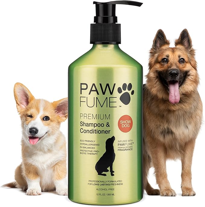 PAWFUME Deshedding Dog Shampoo and Conditioner, Show Dog, 1-Pack  Nourish & Detangle for Silky Soft Coat  Probiotic, Deep-Cleaning, pH-Balanced Formula  Salon-Quality Shampoo for Dogs