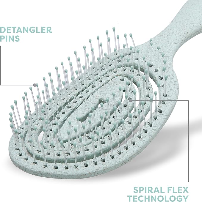 BioSilk for Pets Eco-Friendly Detangling Pin Brush for Dogs in Mint Green | Easy to Hold Ergonomic Handle Dog Brushes, Wet or Dry Dog Hair Brush, Light Blue (FF12806),Gray/Black