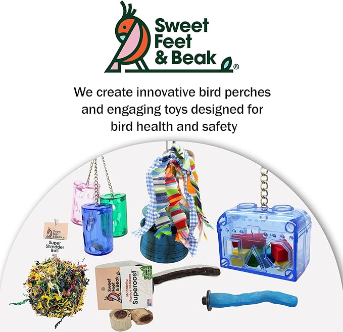 Sweet Feet and Beak Large or Small Treasure Chest - Perfect Bird Cage Toy Colorful, Safe, Easy to Install - Washable, Refillable, Non-Toxic, Foraging Box - Cage Accessories