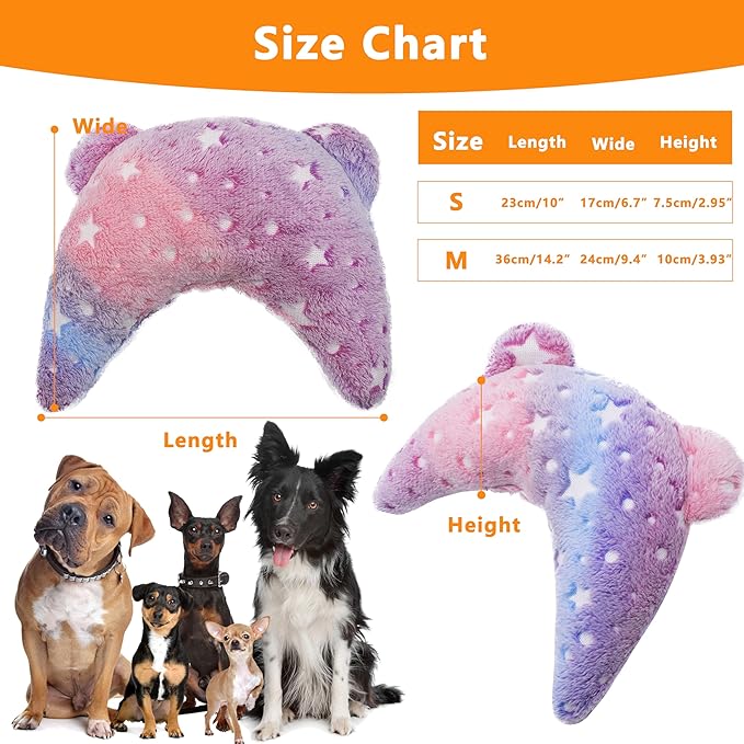 Pet Calming Pillow for Dogs, Soft U-Shaped Pillow Glow in The Dark, Joint Relief, Sleep Comfortably,Suit for Small, Medium, Large Dogs, Fluffy Pet Neck Pillow (M-Pink)