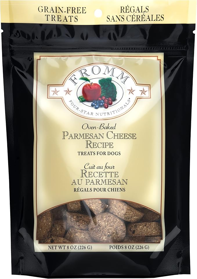Fromm Four-Star Parmesan Cheese Grain-Free Dog Treats,8-Ounce Bag