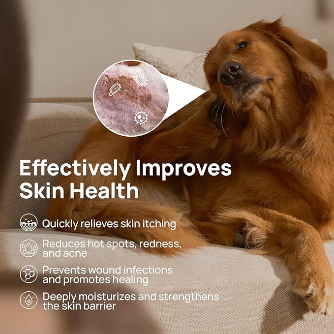 HICC PET Itch Relief Wipes for Dogs & Cats, Rapidly Relieves Itching, Soothes Hot Spots and Skin Irritations Hypoallergenic Hot Spot Treatment Wipes, Skin Soother for Dogs - 200 Count