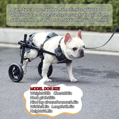 BECEMURU Dog Wheelchair for Back Legs, Doggy/Cat Wheelchair with Disabled Hind Legs Walking, Lightweight with Protective Vest Mobility Aids for Small Pets Hind Limbs (Small)