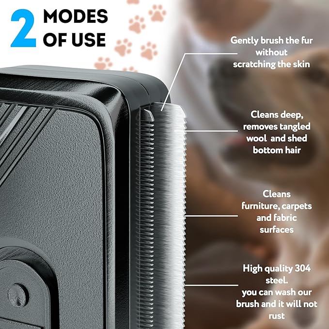 Black Self Cleaning Slicker Brush. Cat Brush with Release Button. Self Cleaning Dog Brush for Long Haired Dogs and Short Haired with Sturdy Case, Blades. Pet Grooming Brush for Dogs Shedding