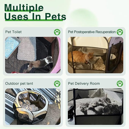 Love's cabin Pet Puppy Dog Playpen, Large Dog Tent Crates Cage Indoor/Outdoor, Portable Playpen for Cat, Foldable Pop Up Dog Kennel Playpen with Carring Case, Removable Zipper Top, Green