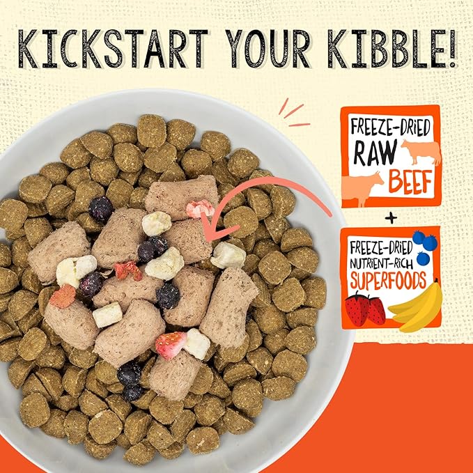 Stella & Chewy's Freeze Dried Raw Grass-Fed Beef Meal Mixers  SuperBlends Dog Food Topper  Grain Free, Protein Rich Recipe  3.25 oz Bag