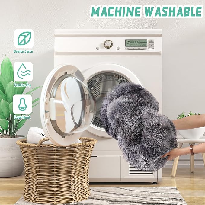 NOYAL Calming Donut Dog Bed for Small to Medium Dogs & Cats - Plush Faux Fur Anti-Anxiety Pet Bed with Machine Washable Cover & Non-Slip Base