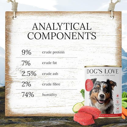 DOG'S LOVE Single Protein, Limited Ingredients, Ethically Sourced, Grain Free Wet Dog Food - Canned Soft Dog Food, Grain Free Dog Food for Your Dog - Premium Can Dog Food | 6 cans (14.1 Oz, Beef)