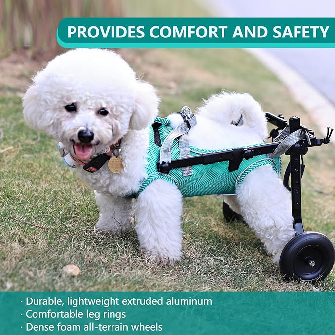 Updated Dog Wheelchair for Back Legs, Small Dog Wheelchair Carts with Wheels, Light Weight Wheelchair for Leg Support Helps Senior, Injured, Paralyzed (S&M)
