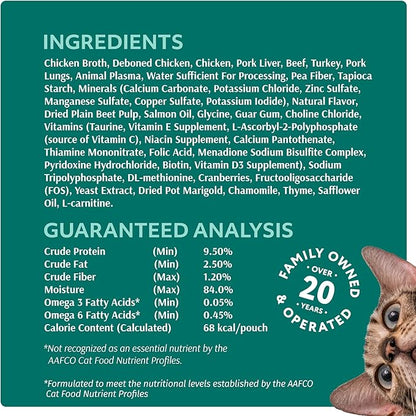 Optimeal Wet Cat Food Variety Pack - Grain Free Tender Morsels, High Protein Premium Nutrition Made with Natural European Ingredients in Savory Gravy, Adult Wet Cat Food Pouches 3oz Pouch (Pack of 12)