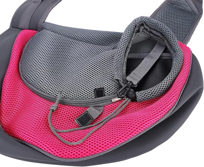 Dog Pet Sling Carrier Puppy Cat Sling Mesh Carrying Bag Adjustable Strap Breathble Small Dog Cat Satchel Carrier Hand Free Safe Front Backpack Soft Foldable Pet Purse Pouch Travel Outdoor