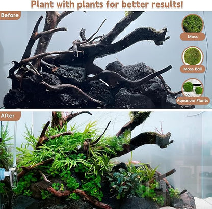 PINVNBY Natural Large Driftwood for Aquarium Fish Tank Decorations, Driftwood for Reptile Tank Bearded Dragon Tank Accessories Terrarium Decor (7.5 to 14.5 inches / 2 Pack)