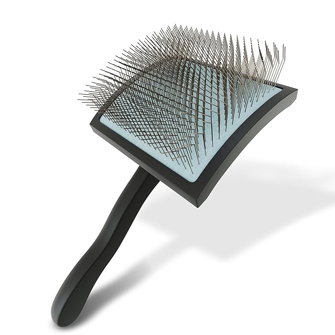 Doodle Slicker Dog Brush _erfect For Goldendoodle & Poodle Hair Maintenance - Medium to Long Hair Breeds-Detangle, Brush, Black  Professional Pet Grooming Brush for Thick & Long-Haired Dogs