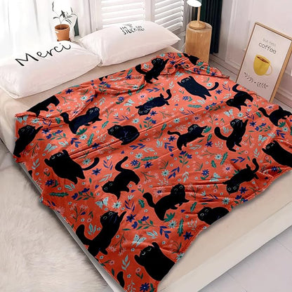 Cat Blanket, Cats Gifts for Girls Women, Cat Gift for Cats Lovers, Birthday Gifts Decor Throw Blanket 50"x60"