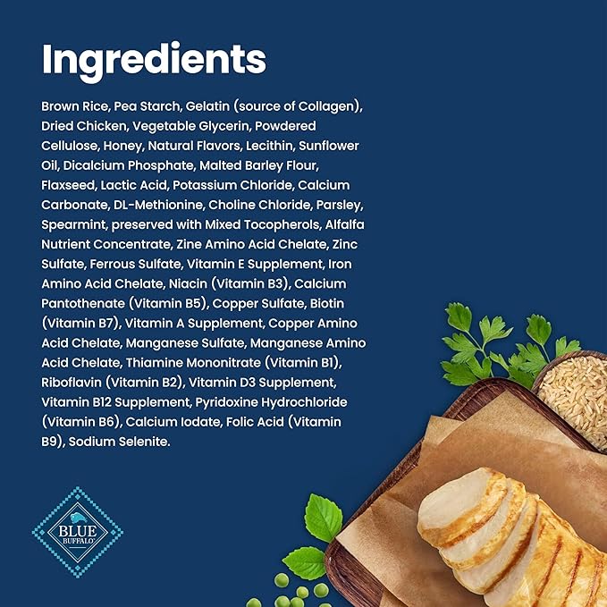 Blue Buffalo Dental Chews Medium Natural Dog Treats, Chicken & Spearmint 34.5-oz Bag (42 Count)